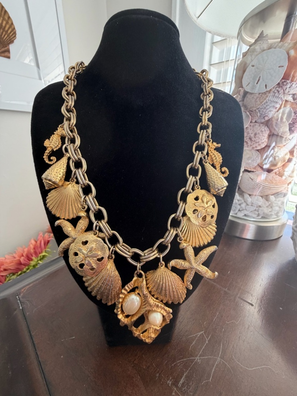 Gold Seashell Charm Necklace - Women Jewelry